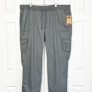 NWT Ruff Hewn Gray Stretch Pull-On Cargo Straight Leg Pants 22W